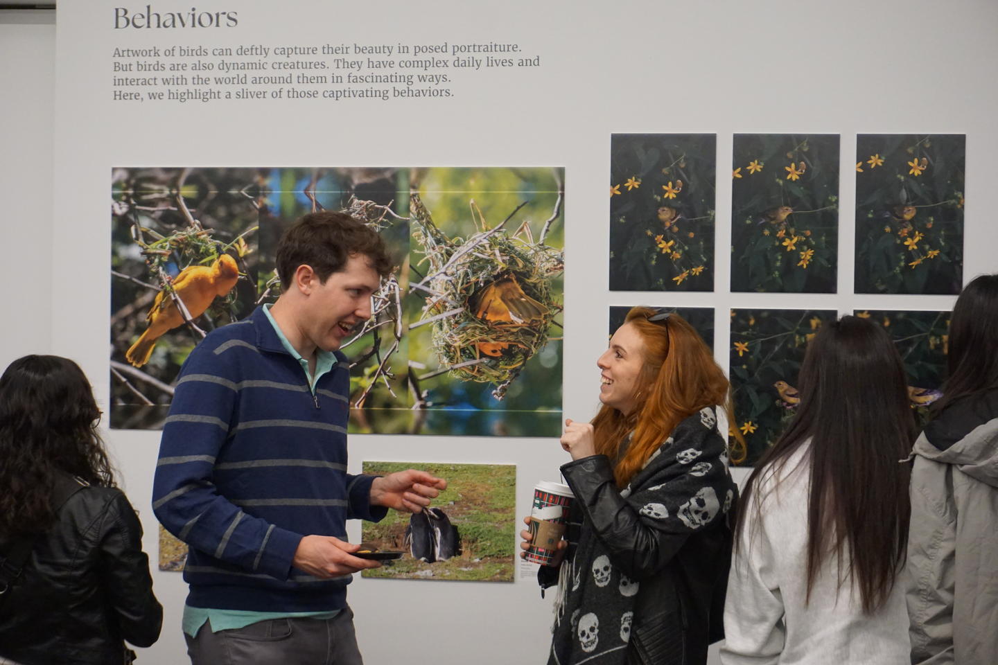 Students discussing art at BirDiversity