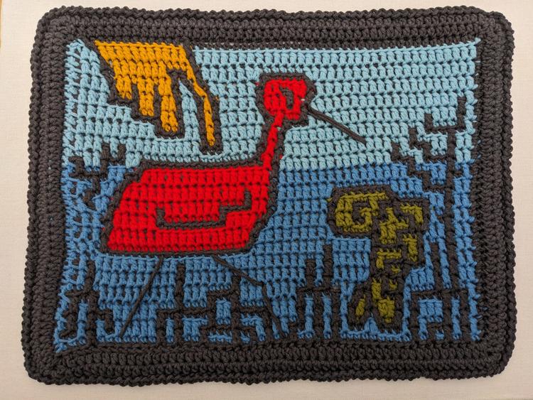 crochet of a scarlet ibis